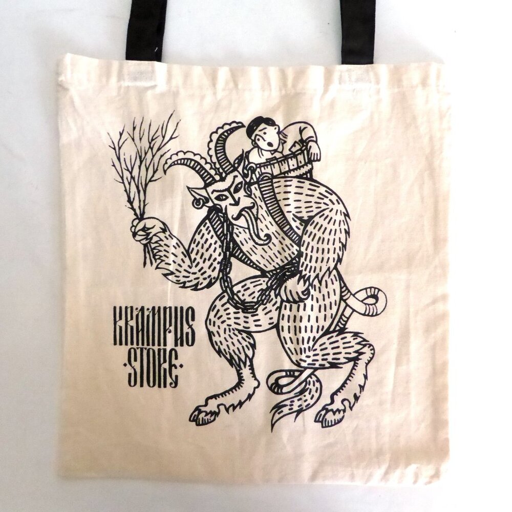 NEW KRAMPUS STORE HOLIDAY EUROPEAN CHRISTMAS BAD CHILDREN CANVAS TOTE BAG